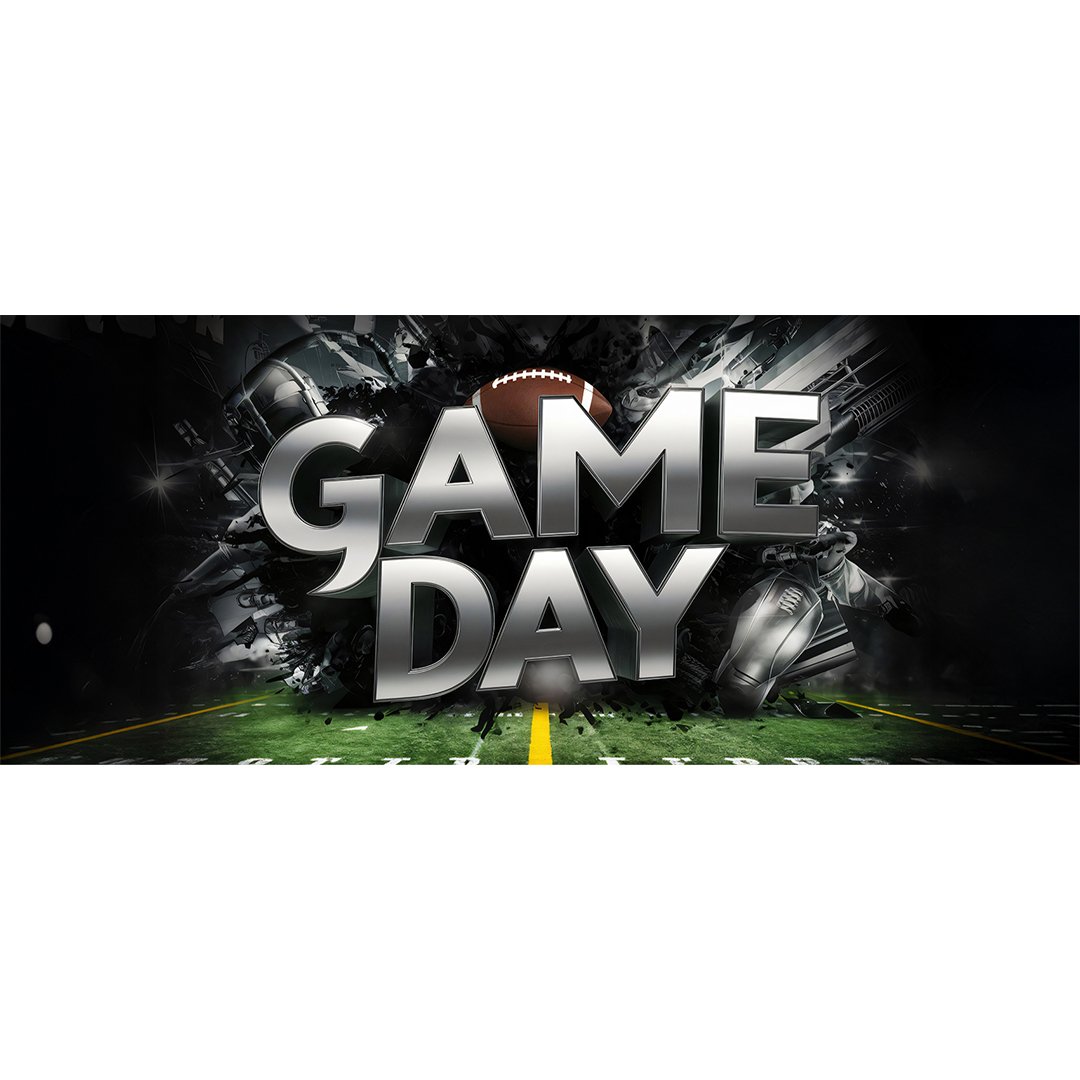 American Football Black Design PVC Party Sign Decoration