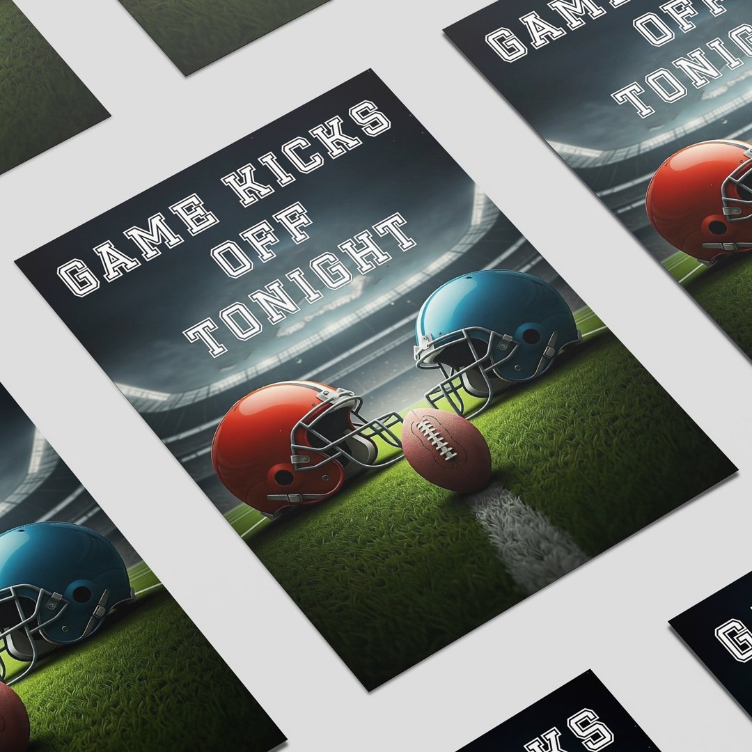 American Football Game Kicks Off Tonight Design Poster PVC Party Sign Decoration