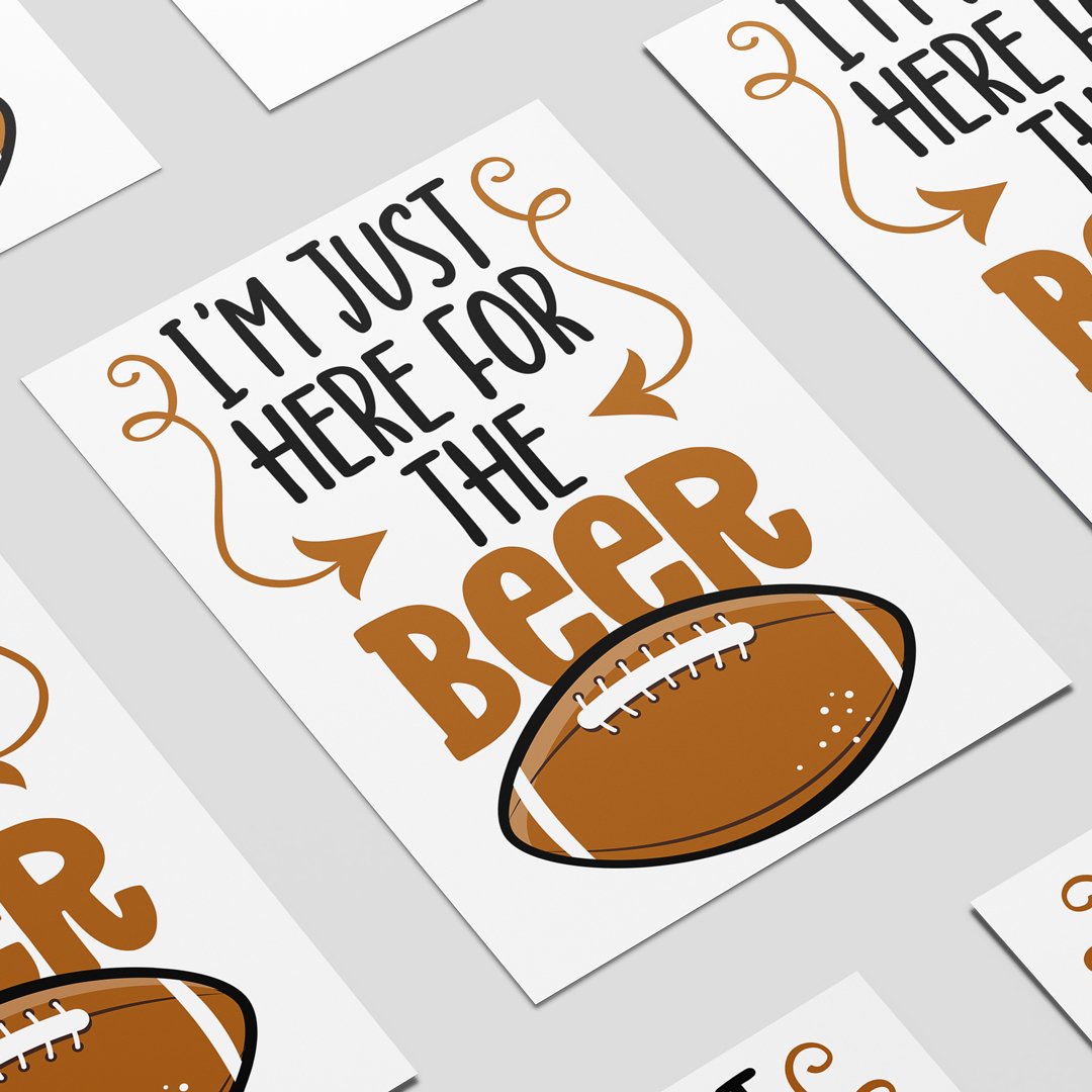 American Football Here For The Beer Design Poster PVC Party Sign Decoration