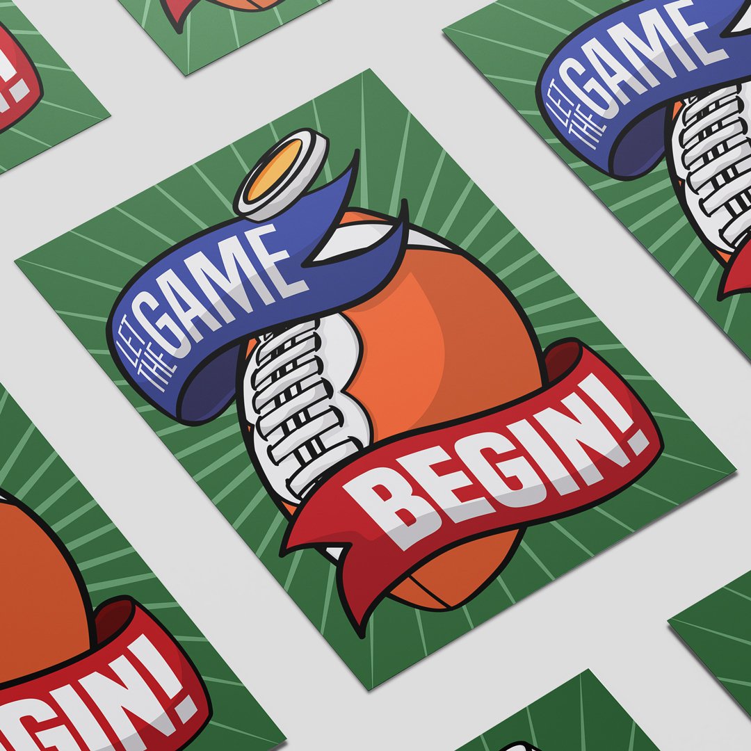 American Football Let The Game Begin Design Poster PVC Party Sign Decoration