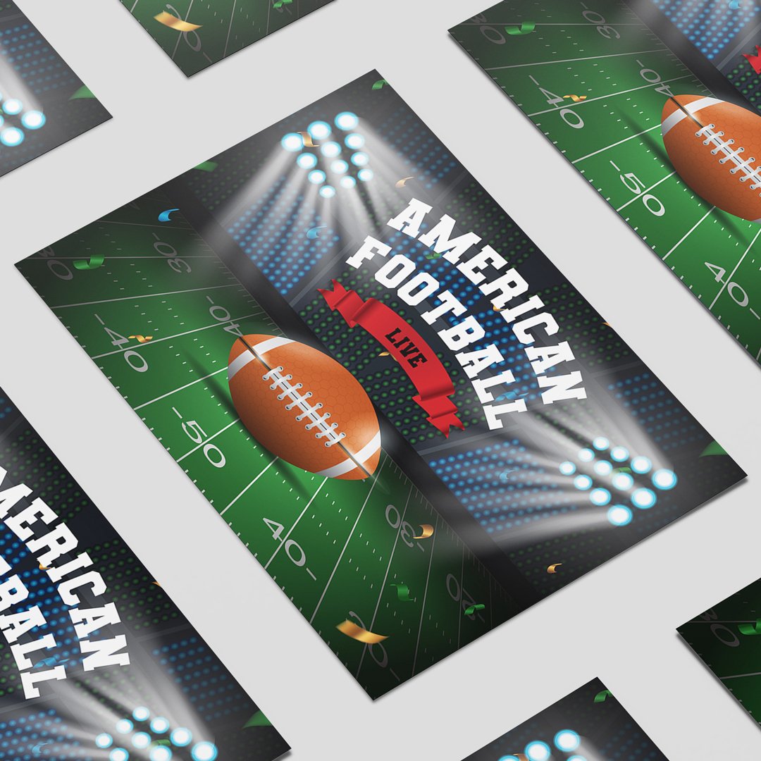 American Football Live Design Poster PVC Party Sign Decoration