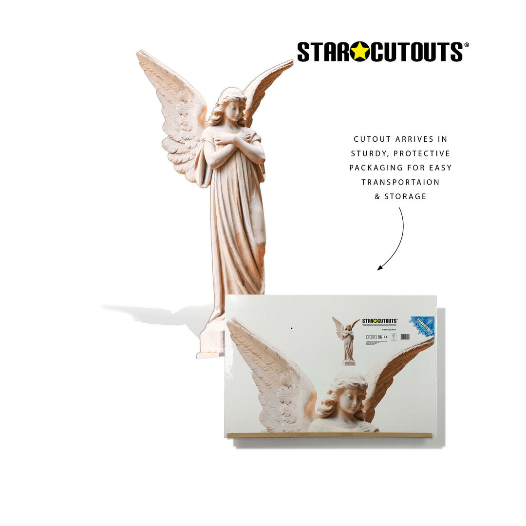 Angel White Stone Statue Lifesize Cardboard Cutout 163cm View 7