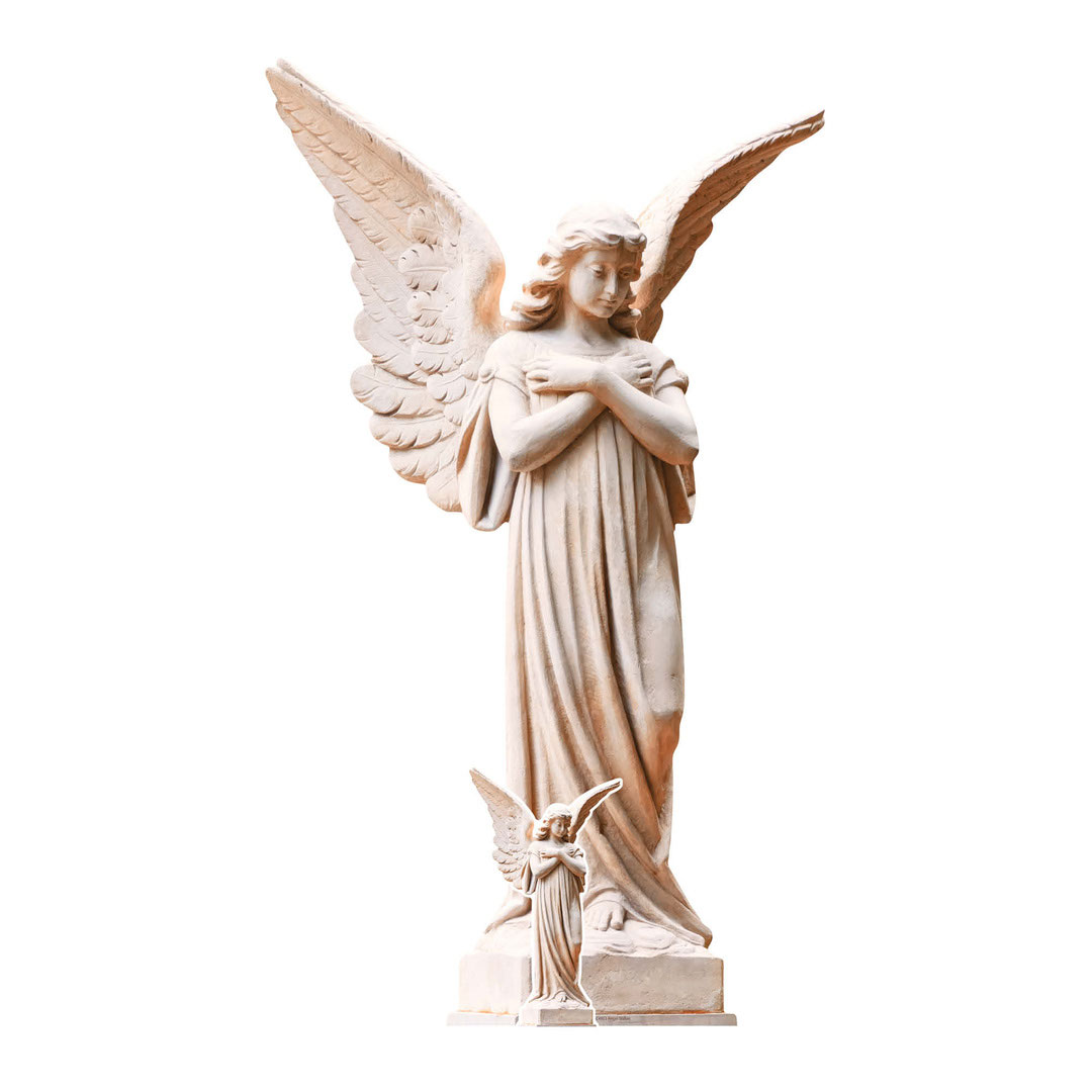 Angel White Stone Statue Lifesize Cardboard Cutout 163cm