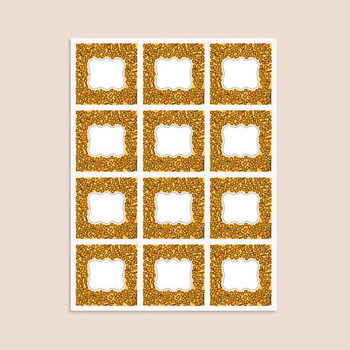 Animals Design 65mm Square Sticker sheet of 12 Product Gallery Image