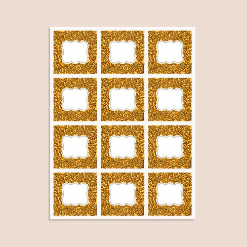 Animals Design 65mm Square Sticker sheet of 12 Product Gallery Image