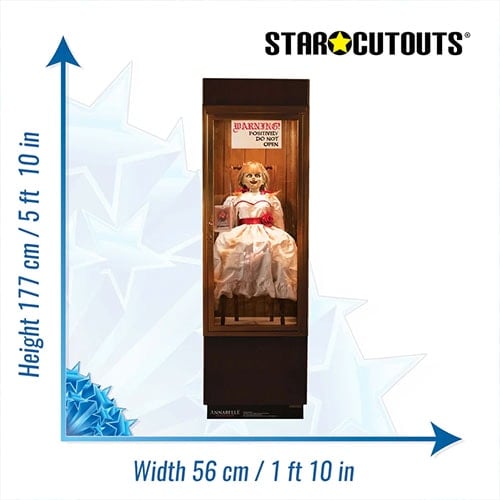 Annabelle Possessed Doll Glass Case Halloween Lifesize Cardboard Cutout 177cm Product Gallery Image