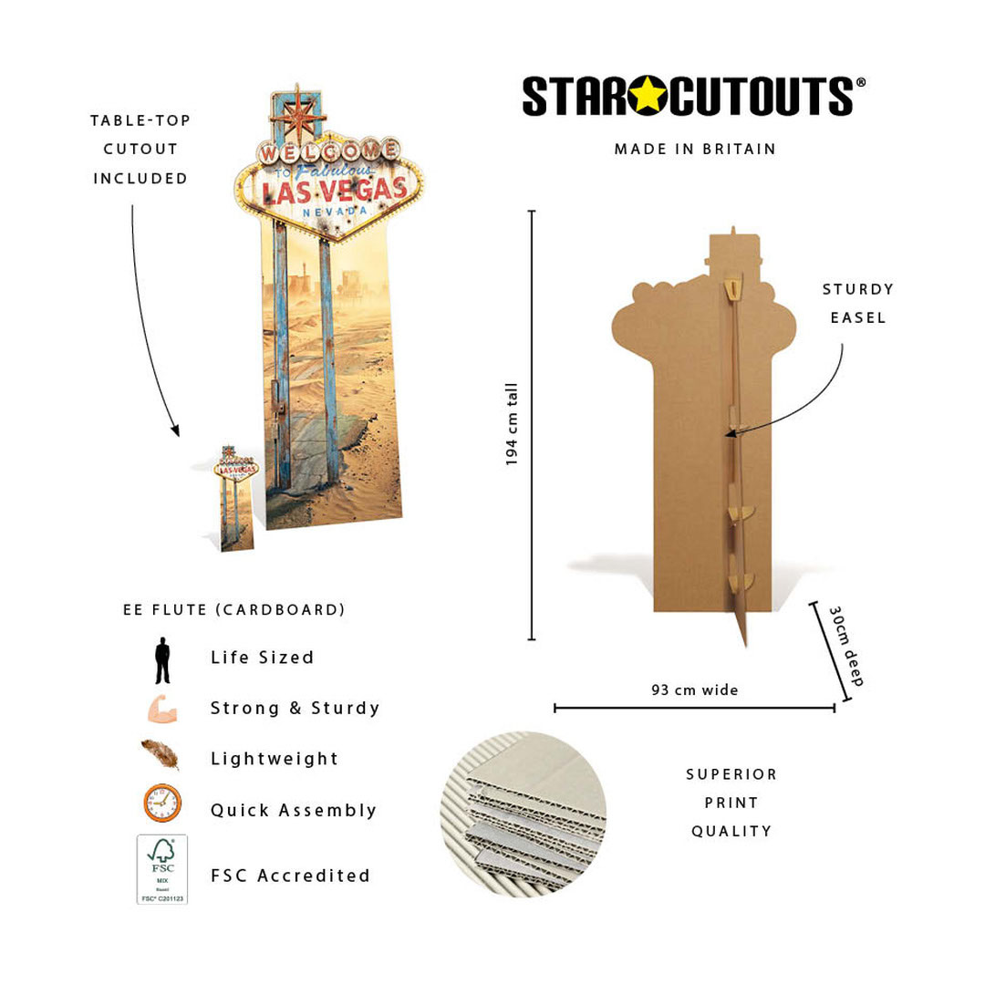 Apocalyptic Vegas Sign Lifesize Cardboard Cutout 194cm Product Gallery Image