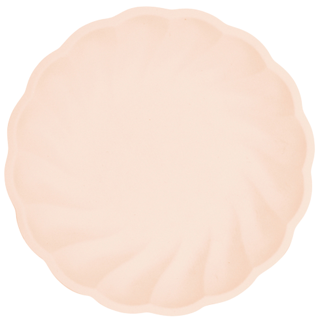 Apricot Orange Compostable Vert Decor Round Petal Paper Plates 23cm - Pack of 6