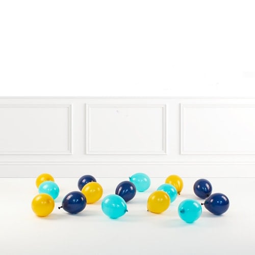 Aquamarine Blue, Mustard Yellow & Navy Blue Scatter Mini Latex Balloons Product Image