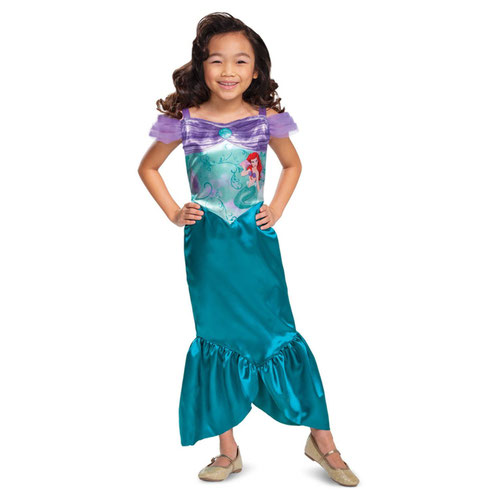 Ariel The Little Mermaid Disney Princess Basic Girls Fancy Dress Costume Kids Medium - Age 7-8 Product Gallery Image