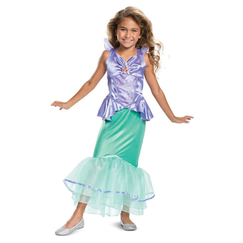 Ariel The Little Mermaid Disney Princess Deluxe Girls Fancy Dress Costume Kids Small - Age 5-6 Product Gallery Image