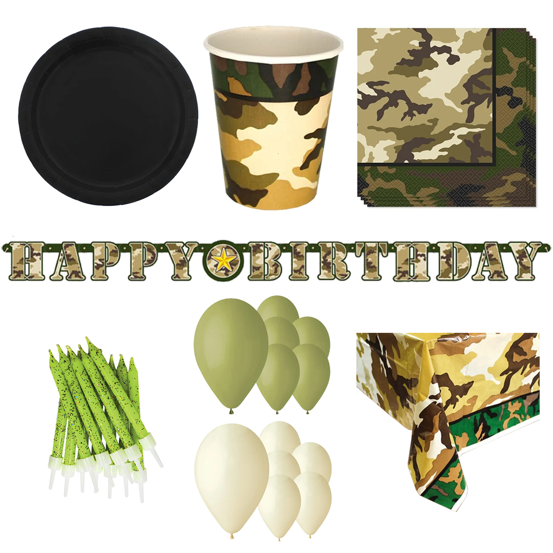 Army Camouflage Theme 16 Person Deluxe Party Pack         Product Image
