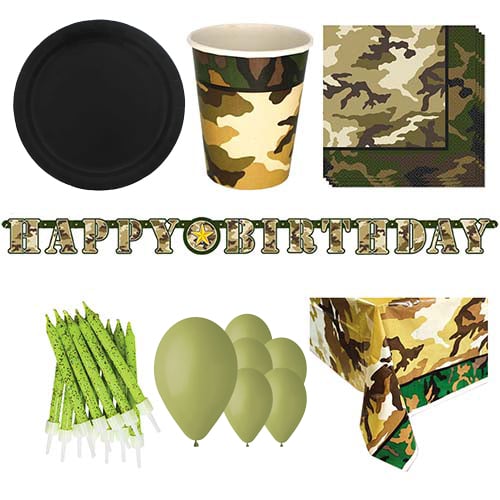 Army Camouflage Theme 8 Person Deluxe Party Pack        