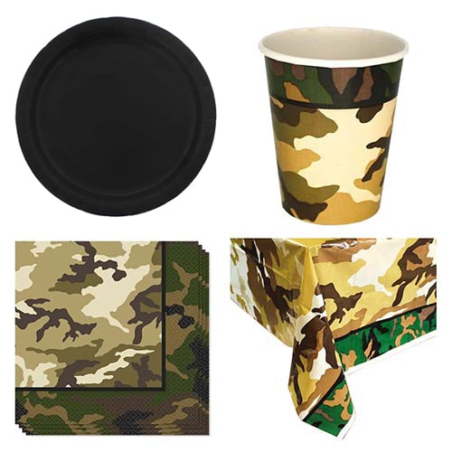 Army Camouflage Theme 8 Person Value Party Pack