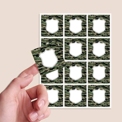 Army Design 65mm Square Sticker sheet of 12 Product Gallery Image