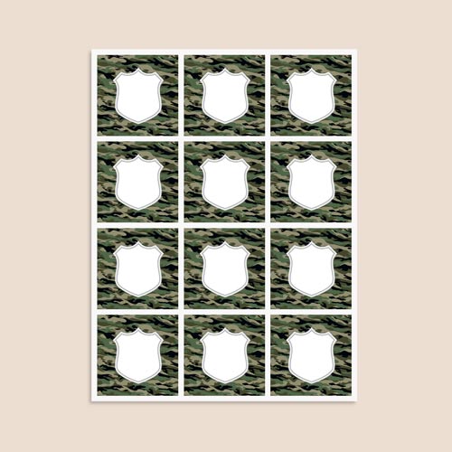 Army Design 65mm Square Sticker sheet of 12 Product Gallery Image