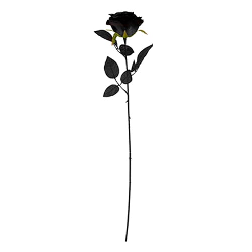 Artificial Black Rose with Black Stem 63cm Product Image