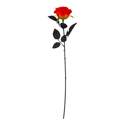 Artificial Orange Rose with Black Stem 63cm