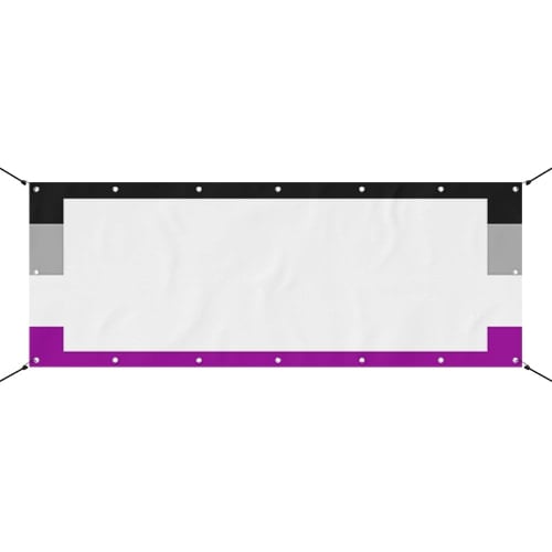 Asexual Flag LGBTQ+ Gay Pride Design Large Personalised Banner – 10ft x 4ft