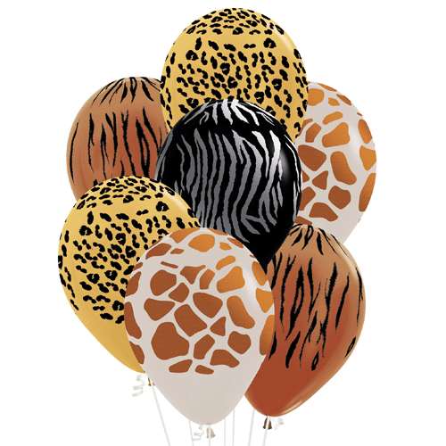 Assorted Animal Print Biodegradable Latex Balloons 30cm / 12 in - Pack of 25 Product Gallery Image