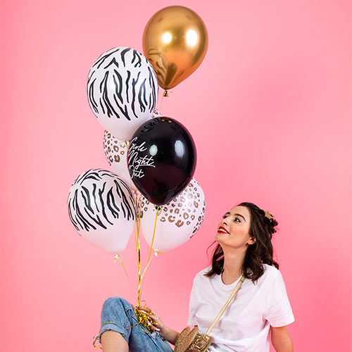 Assorted Animal Print Girls Night Out Latex Balloons 30cm / 12 in - Pack of 6 Product Gallery Image
