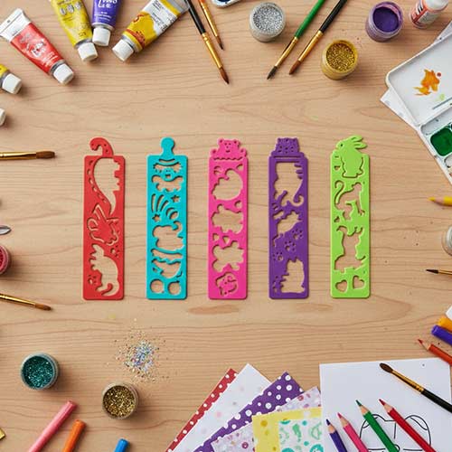 Assorted Animals Plastic Tracing Stencil Strips - Pack of 8        