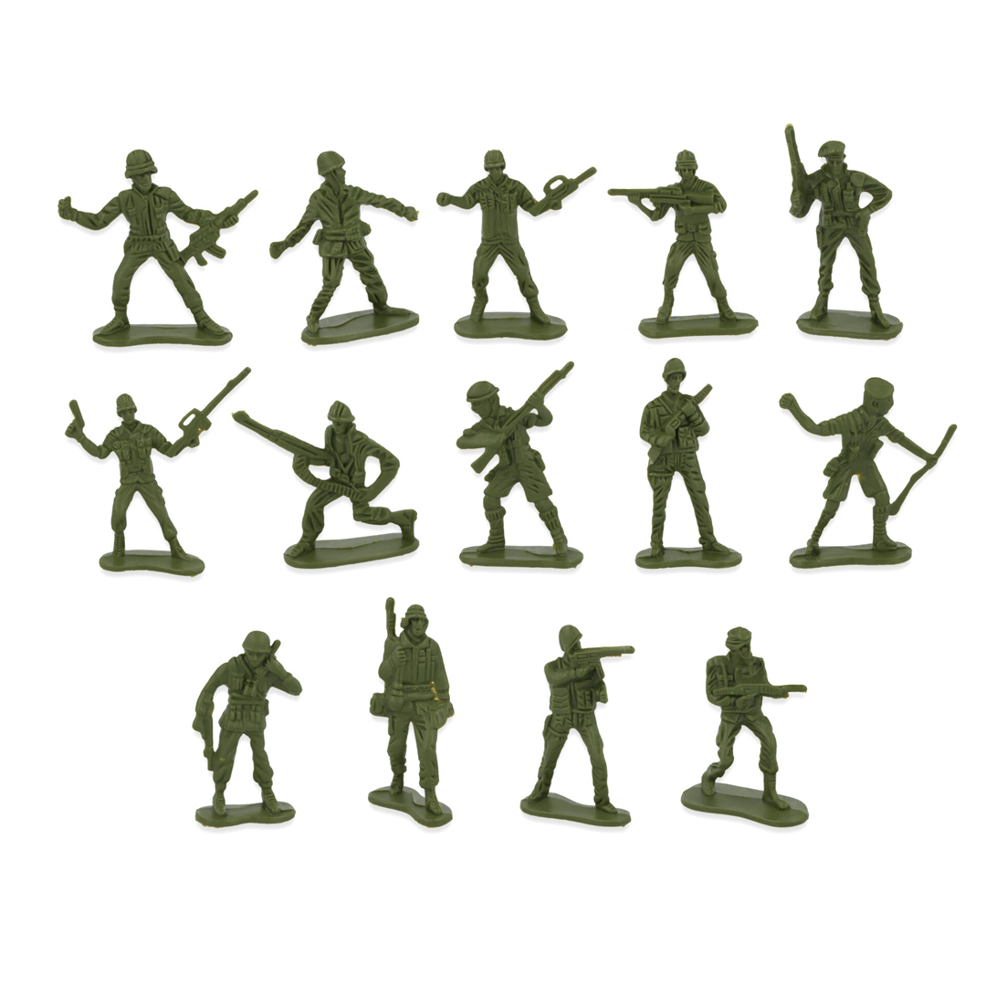 Assorted Army Soldier Plastic Figurine Toys - Pack of 50