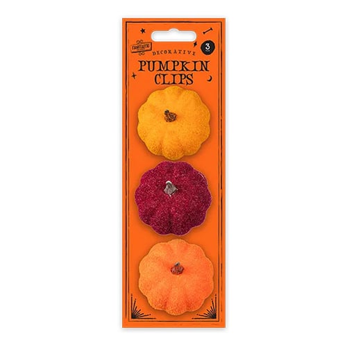 Assorted Autumnal Felt Decorative Pumpkins Clips - Pack of 3 Product Image