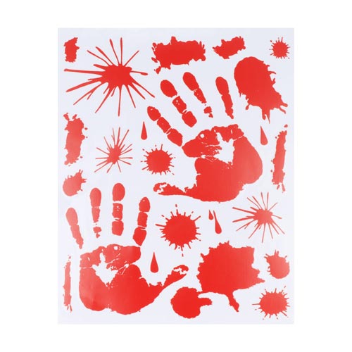 Bloody Hands Halloween Window Stickers - Pack of 8 View 4