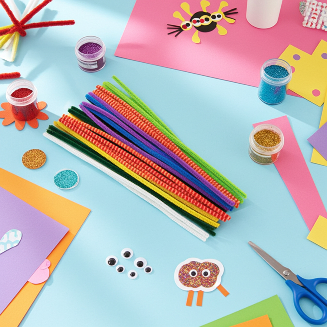 Assorted Chenille Pipe Cleaner Stems 30cm - Pack of 30 Product Gallery Image