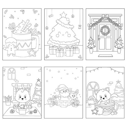 Assorted Christmas Colouring Sheets - Pack of 6 Product Image