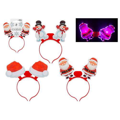 Assorted Christmas Light Up Head Bopper Headband Product Image