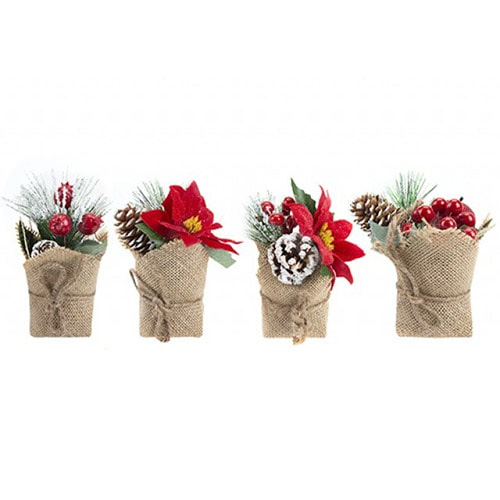 Assorted Christmas Plants In Jute Sack Product Gallery Image