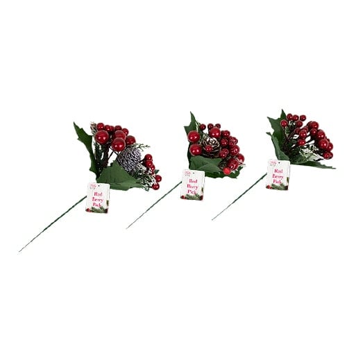 Assorted Christmas Red Berry Pick Decoration 18cm Product Image