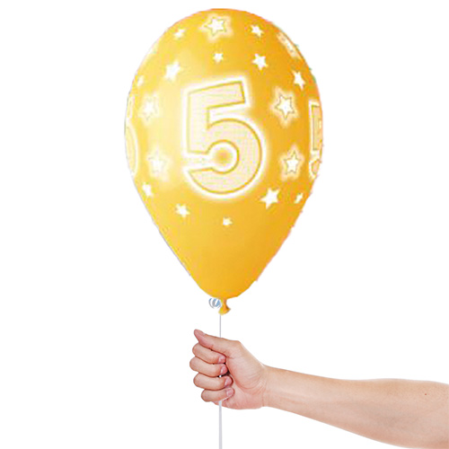 Assorted Colour Cosmic Stars Age 5 Latex Balloons 33cm / 13 in - Pack of 6 Product Gallery Image