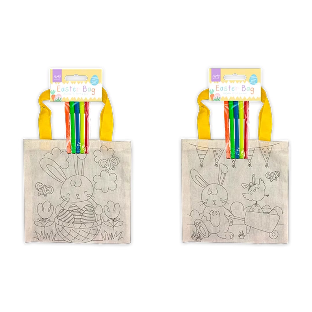Assorted Colour Your Own Easter Canvas Bag 32cm Product Gallery Image
