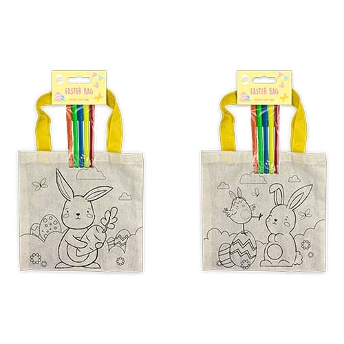 Assorted Colour Your Own Easter Canvas Bag 32cm Product Image