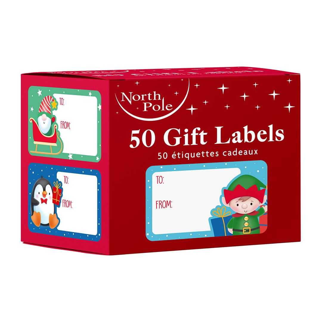 Assorted Cute Christmas Characters Gift Label Stickers - Pack of 50 Product Gallery Image