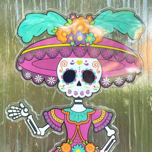 Assorted Day of The Dead Halloween Gel Stickers Window Decorations  Product Gallery Image