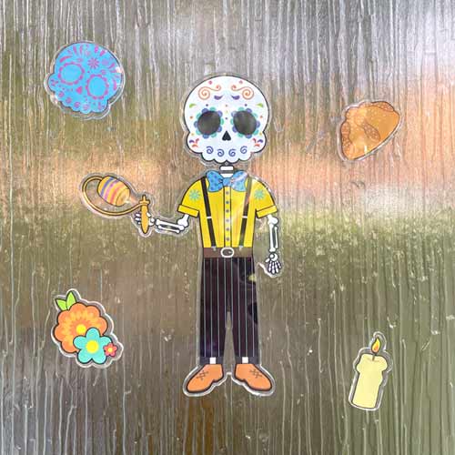 Assorted Day of The Dead Halloween Gel Stickers Window Decorations  Product Gallery Image