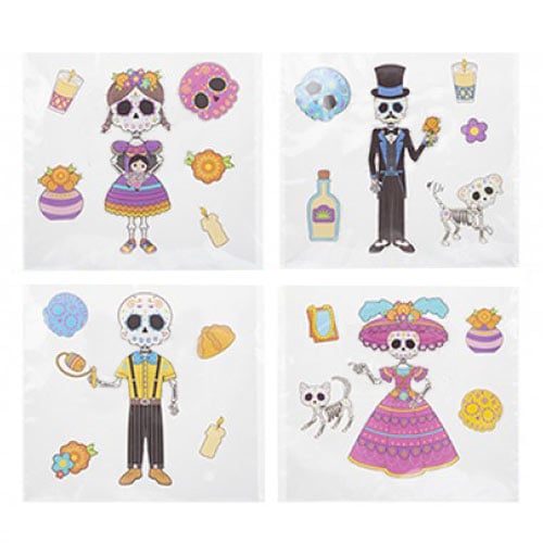 Assorted Day of The Dead Halloween Gel Stickers Window Decorations  Product Gallery Image