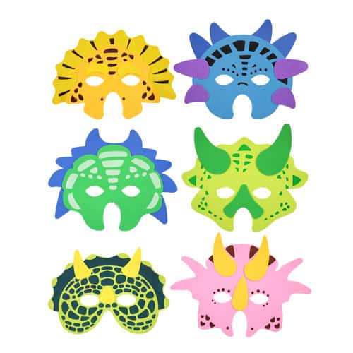 Assorted Dinosaur Foam Masks - Pack Of 6 Product Image