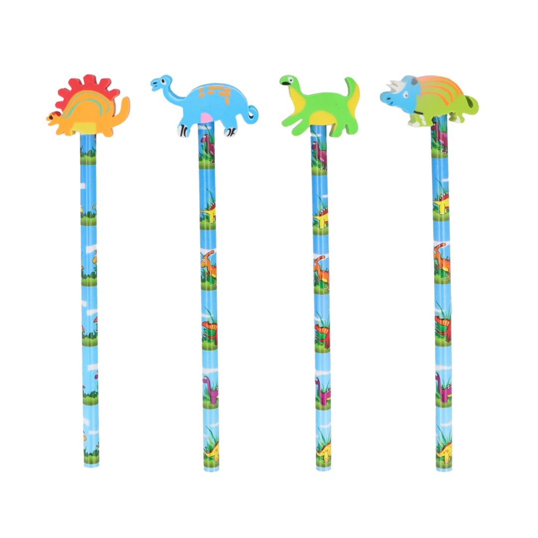 Assorted Dinosaur Pencil with Eraser Top