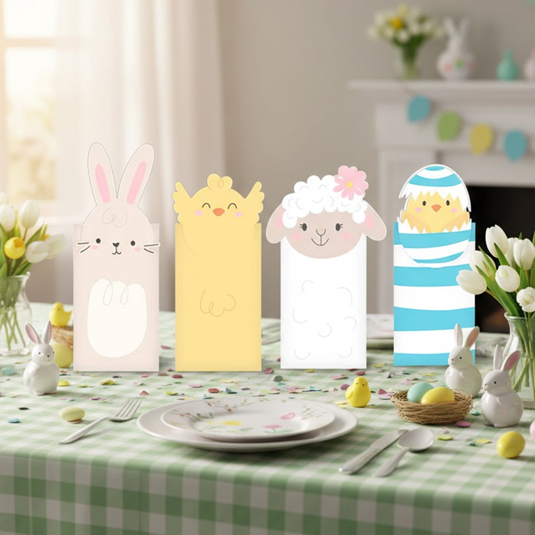 Assorted Easter 3D Animals Treat Bags - Pack of 6