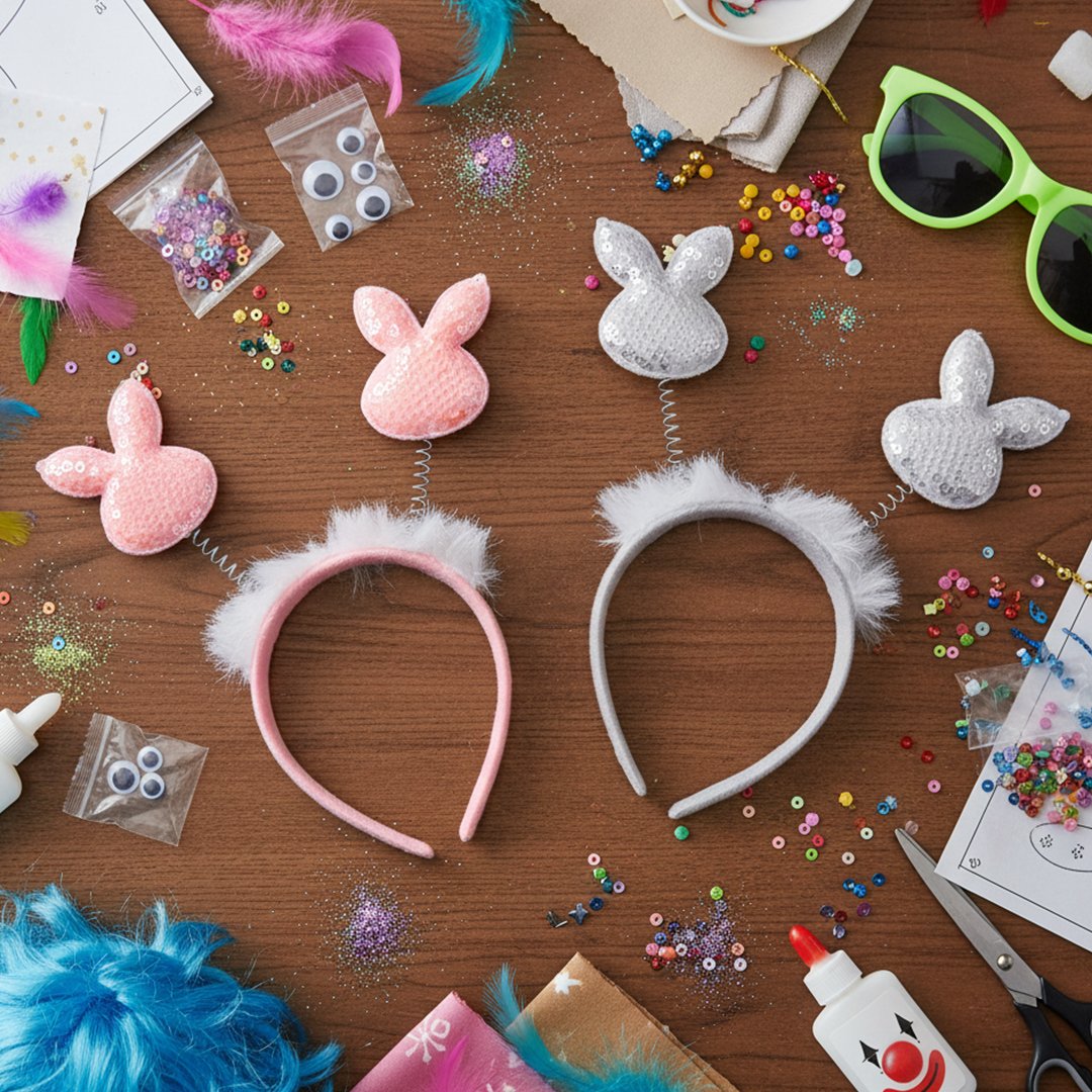 Assorted Easter Bunny Sequin Boppers Headband Fancy Dress