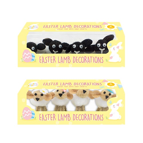 Assorted Easter Lamb Decorations - Pack of 4 Product Gallery Image