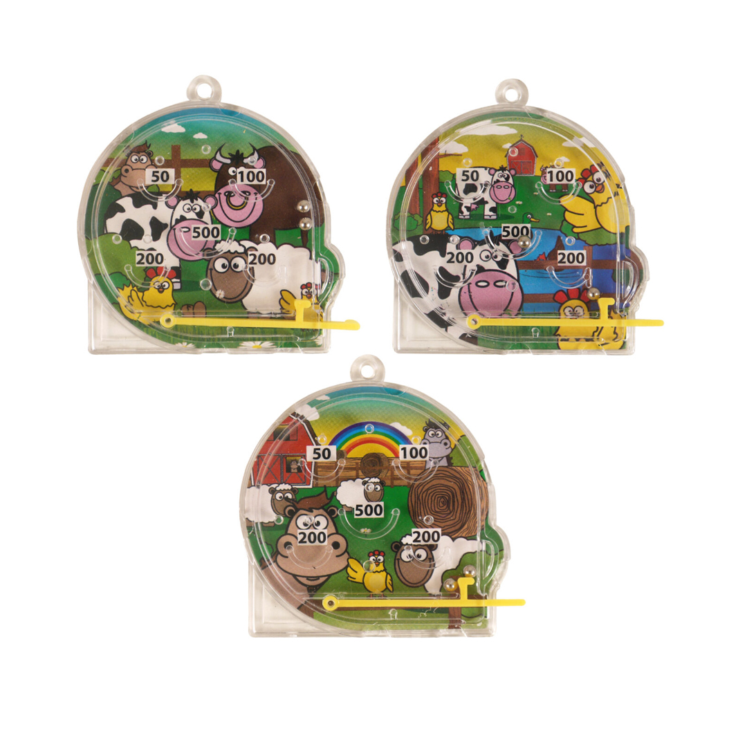 Assorted Farm Animals Mini Pinball Game