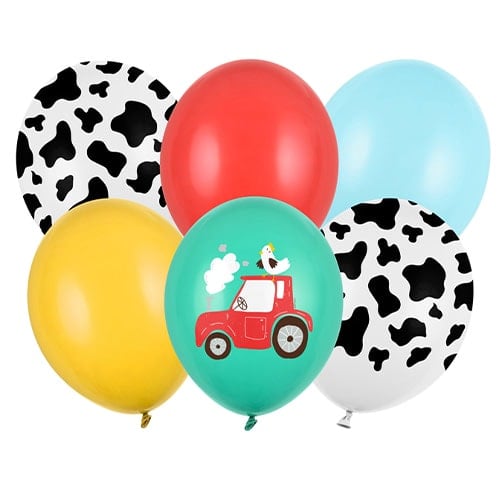 Assorted Farm Latex Balloons 30cm / 12 in - Pack of 6 Product Gallery Image