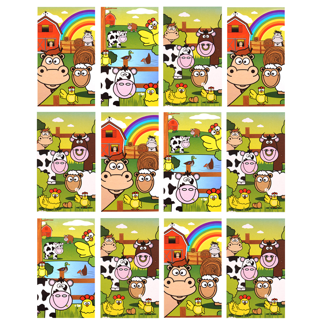 Assorted Farm Animals Mini Notebooks - Pack of 12
