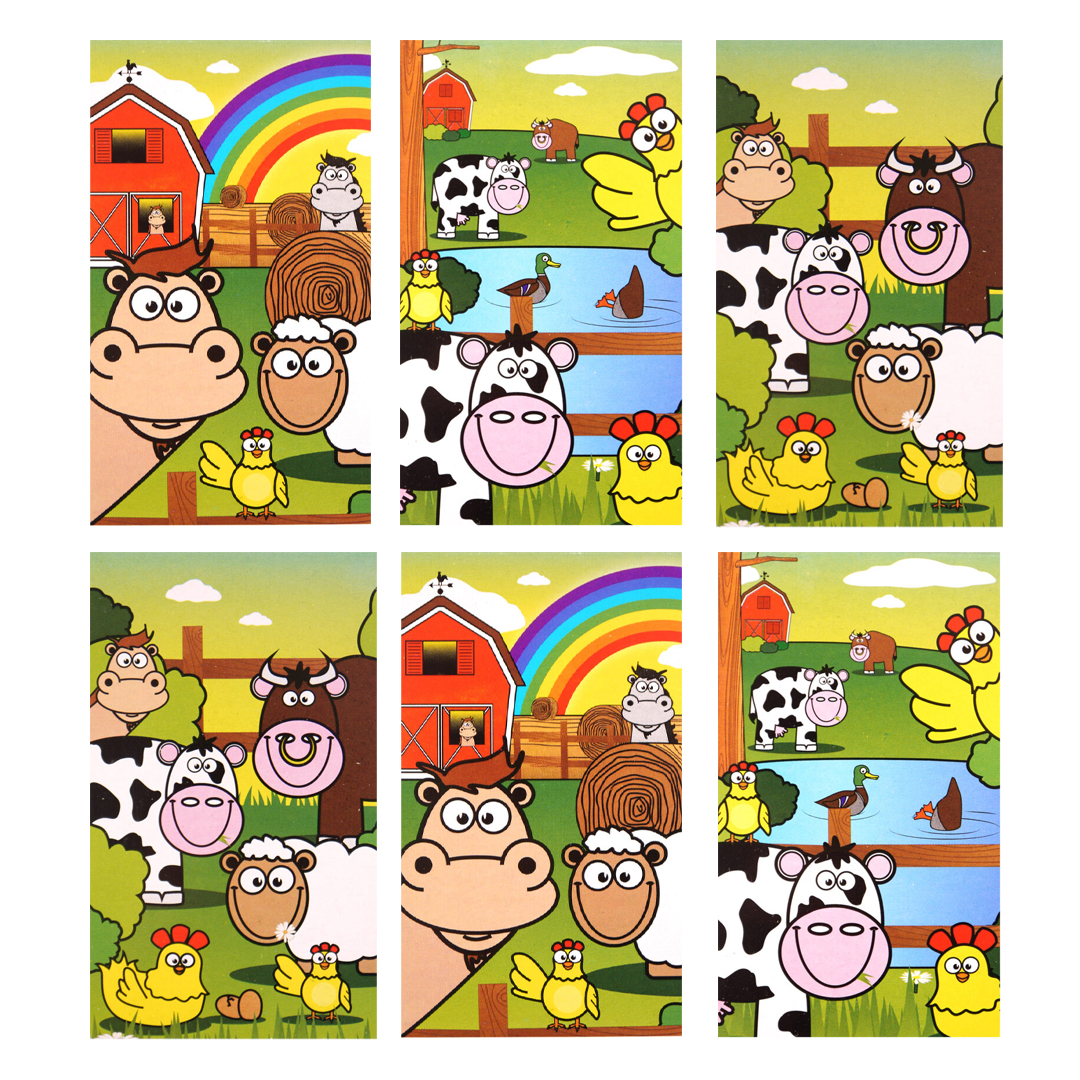 Assorted Farm Animals Mini Notebooks - Pack of 6